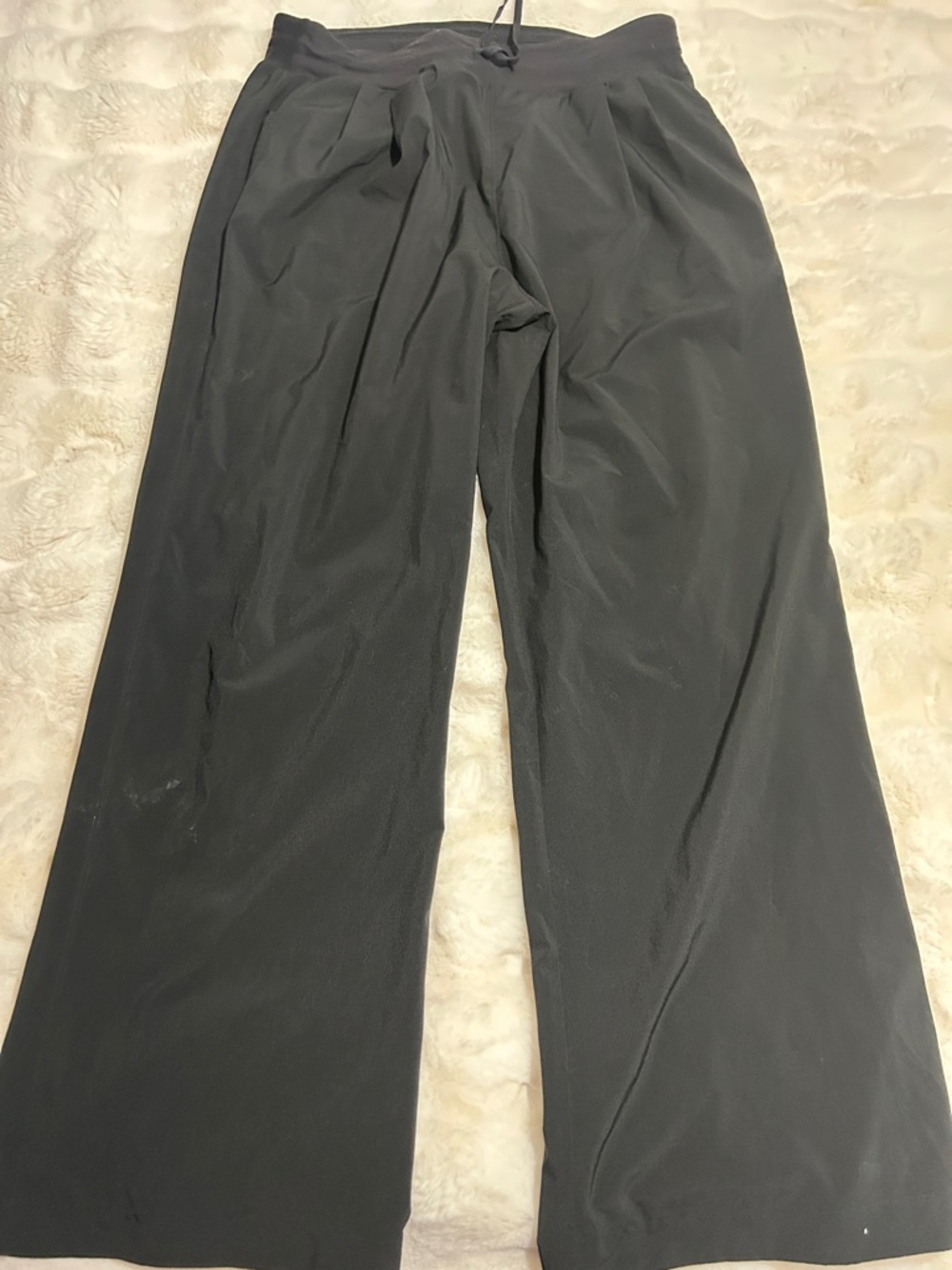 Men's Black Wide-Leg Drawstring Joggers